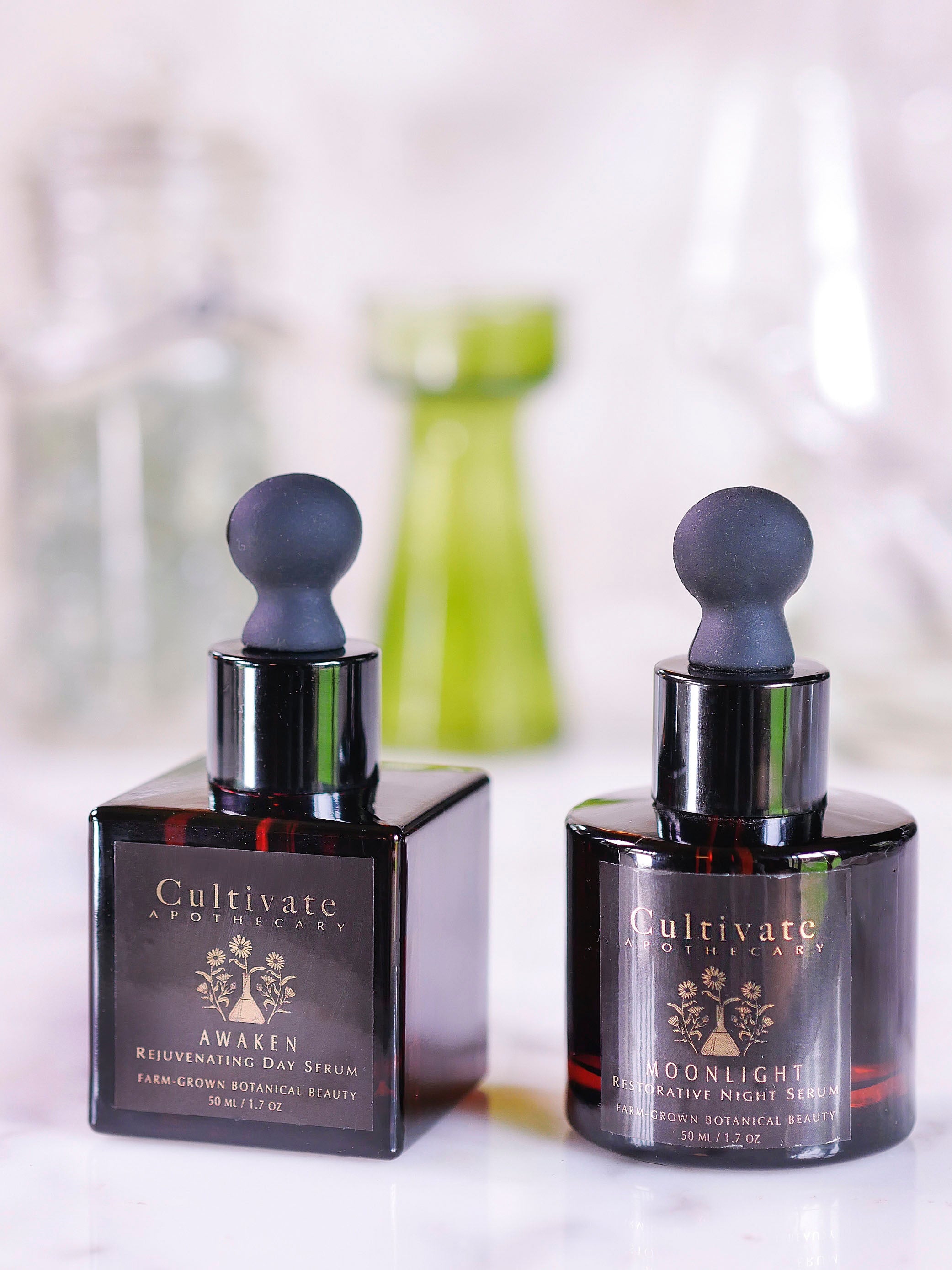 Day and night serums for combination skin.