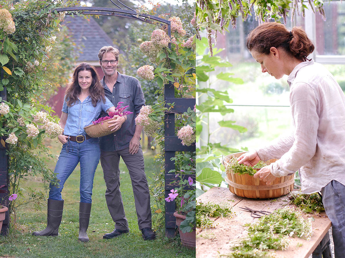 Jill Rowe and Matthew Benson, the co-founders of Cultivate Apothecary at Stonegate Farm and makers of farm to face skincare products.